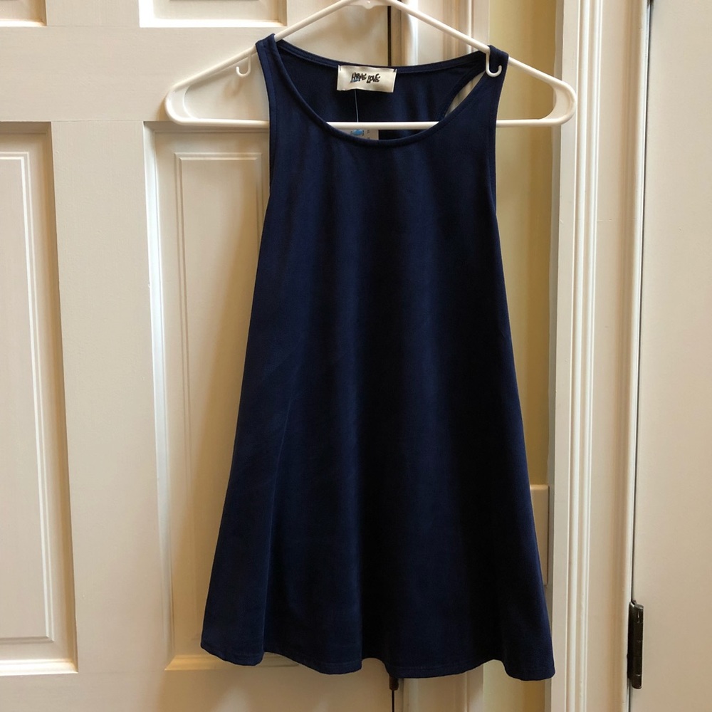 BRAND NEW Hippie Love Faux Suede Tank (Navy Blue)